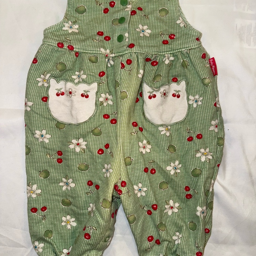Vintage OshKosh Baby B'gosh Green Floral Bodysuit 3-6 months